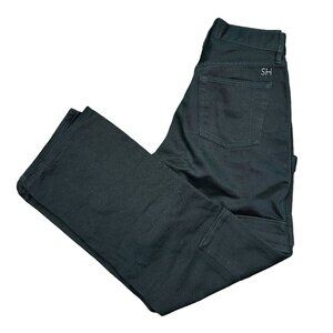 STILL HERE Charlie Dark Green Cargo Straight Leg Denim Jeans Women's Size 25